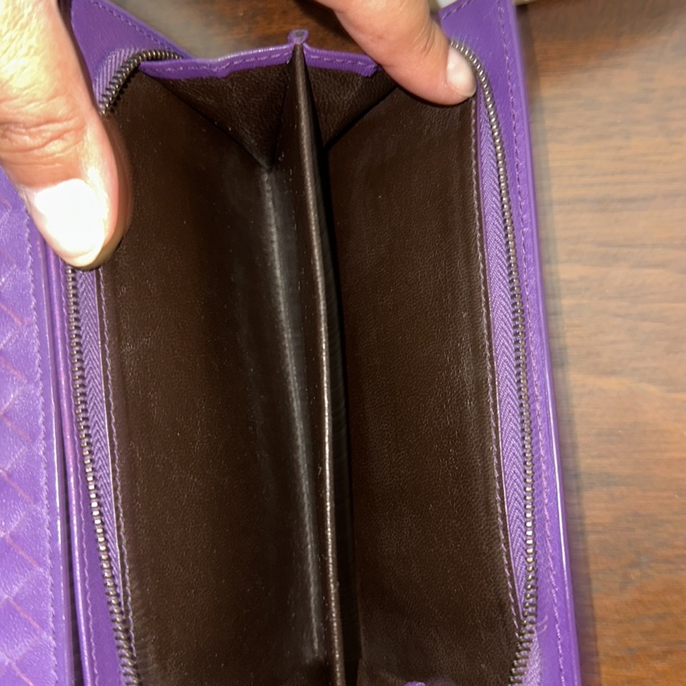 Bottega Veneta Intrecciato Bifold Long Wallet Lambskin Purple - Picture 9 of 14
